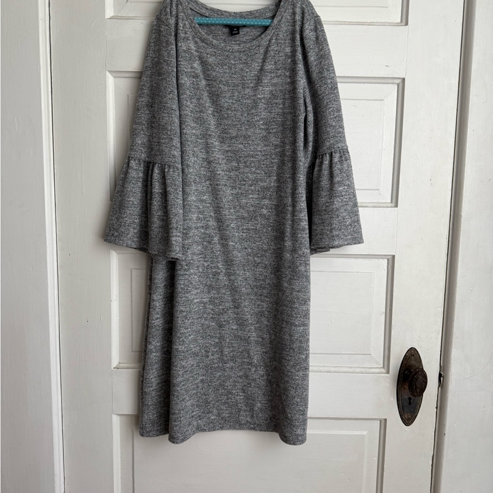 Gray Long Sleeve Sweater Dress